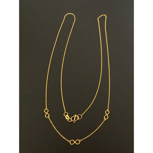 18K Gold Necklace 17.75 inches with Infinity Charms 1.19 grams - Rafant