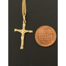 Load image into Gallery viewer, 18K Gold Necklace Chain 18 inches Cross Pendant 2.48 grams - Rafant
