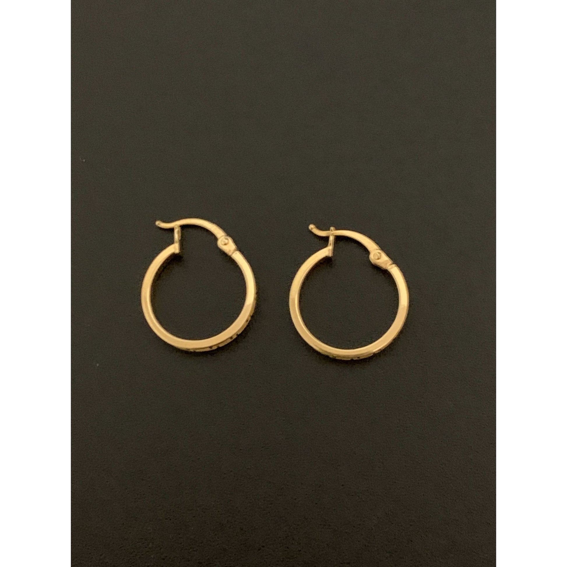 18K Gold Earrings Hoops Loops Small 1.58 grams - Rafant