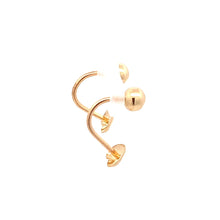 Load image into Gallery viewer, 18K Gold Earrings Ball Heart Small - Rafant
