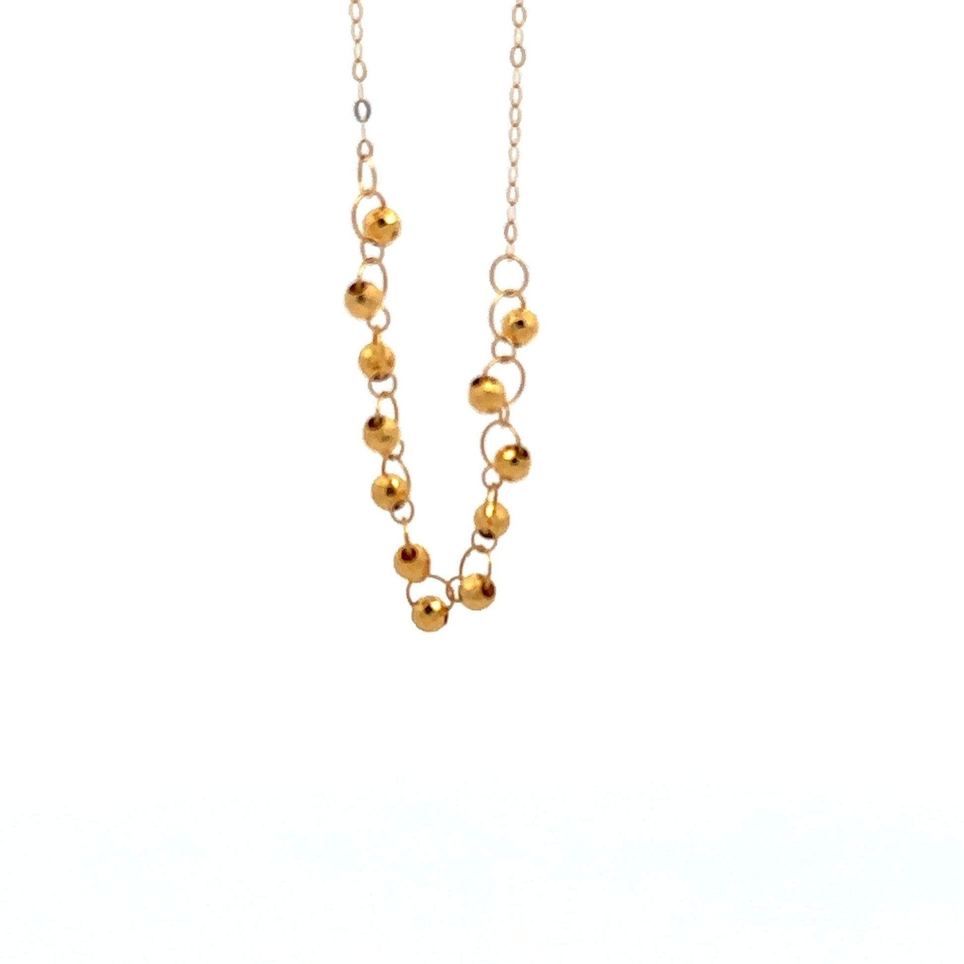 18K Gold Bracelet 6 inches plus 1 inch Tiny Beads 0.68 grams - Rafant