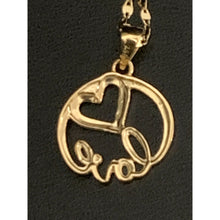 Load image into Gallery viewer, 18K Gold Necklace Chain 17.75&quot; with Round Circle Heart Love Pendant 1.90 grams - Rafant
