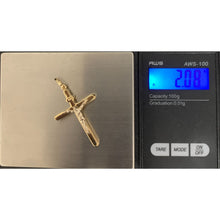 Load image into Gallery viewer, 18K Gold Pendant Jesus Christ Cross White Yellow Gold 2.08 grams - Rafant
