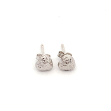 Load image into Gallery viewer, 18K White Gold Earrings Stud Heart Textured - Rafant
