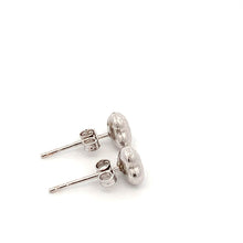 Load image into Gallery viewer, 18K White Gold Earrings Stud Heart Textured - Rafant

