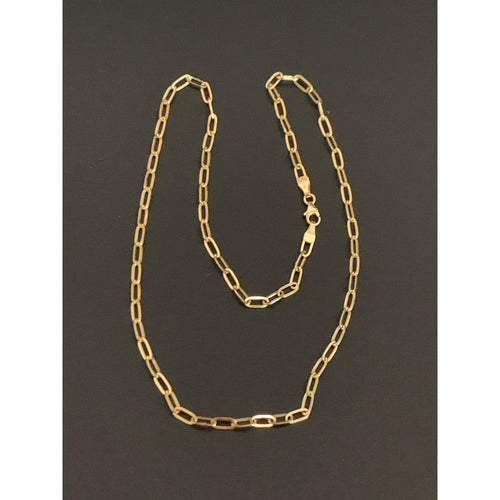 18K Gold Necklace Paperclips Size 15.5 inches 2.87 grams - Rafant