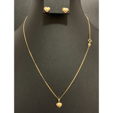 Load image into Gallery viewer, 18K Gold Necklace Chain 18 inches Heart Pendant with Earrings Set 1.41 grams - Rafant
