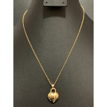 Load image into Gallery viewer, 18K Gold Necklace Rolo Chain 17.5 inches Puffed Heart Pendant 3.07 grams - Rafant
