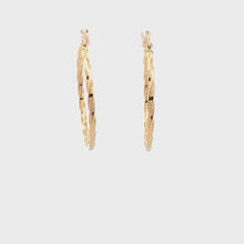 Load and play video in Gallery viewer, 18K Yellow Gold Earrings Hoops Spiral 1.37 grams
