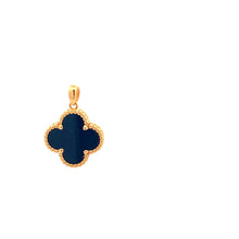 Load image into Gallery viewer, 18K Yellow Gold Pendant Black Onyx Flower 1.11 grams - Rafant
