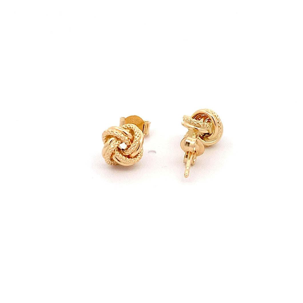 18K Gold Earrings Stud Knot Small 1.25 grams - Rafant