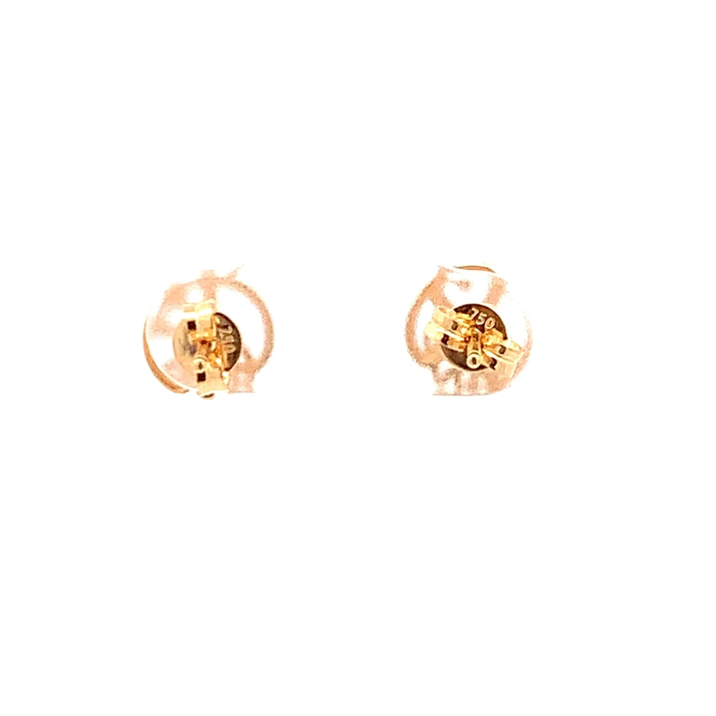 18K Yellow Gold Earrings Stud Love Heart Tiny 1.26 grams - Rafant