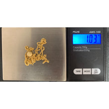 Load image into Gallery viewer, 18K Gold Necklace Chain 17.75 inches with Frosted Ball Pendant 1.03 grams - Rafant
