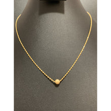Load image into Gallery viewer, 18K Gold Necklace Chain 17.75 inches with Frosted Ball Pendant 1.03 grams - Rafant

