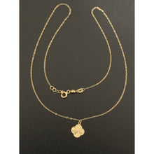 Load image into Gallery viewer, 18K Gold Necklace Chain 16 inches with Clover Flower Pendant 1.45 grams - Rafant
