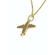 Load image into Gallery viewer, 18K Gold Necklace 17.5 inches Airplane Pendant 1.83 grams - Rafant
