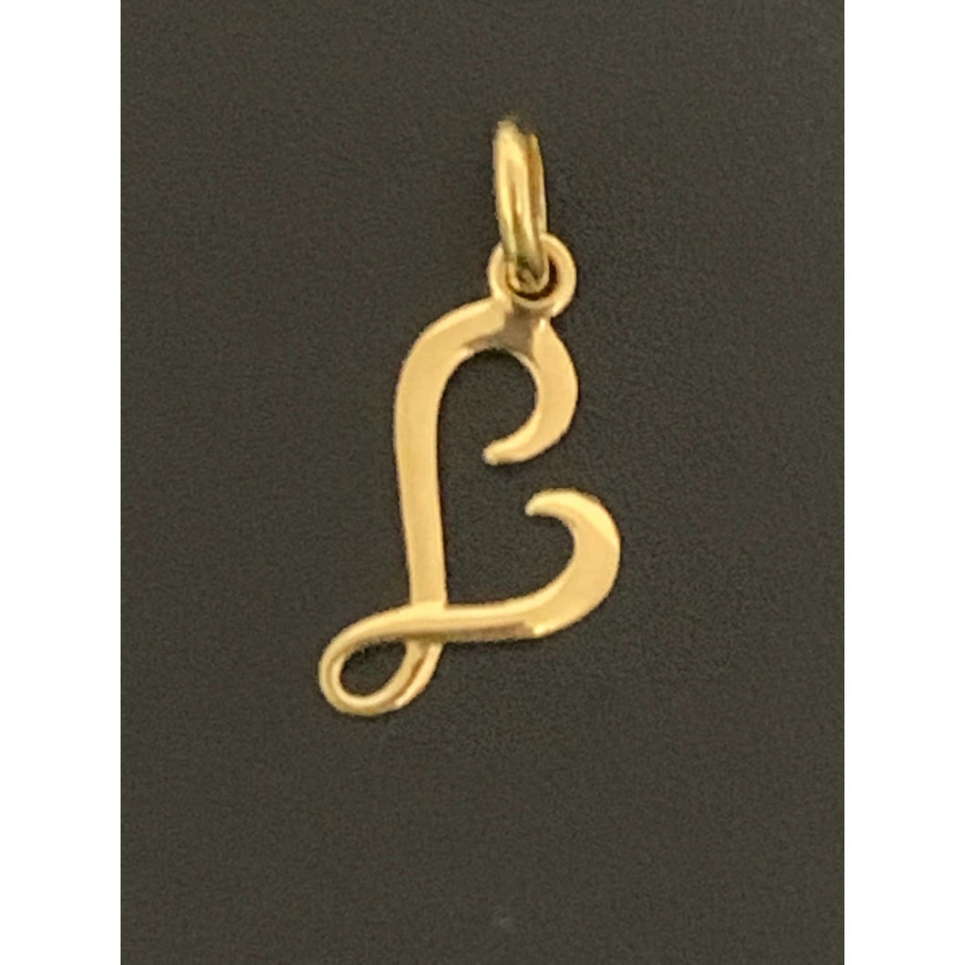 18K Gold Pendant Letter L 0.74 grams - Rafant