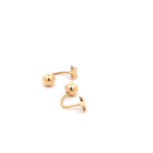 Load image into Gallery viewer, 18K Yellow Gold Earrings Screw Type Ball Star 1.35 grams - Rafant
