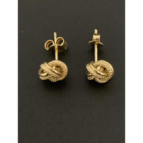 18K Gold Earrings Stud Knot Small - Rafant