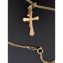 Load image into Gallery viewer, 18K Gold Necklace Chain 17.75 inches with Cross Jesus Christ Pendant 2.04 grams - Rafant
