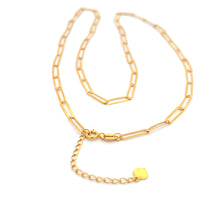 Load image into Gallery viewer, 18K Yellow Gold Necklace Chain Paperclips 15.75 inches plus 1 inch - Rafant
