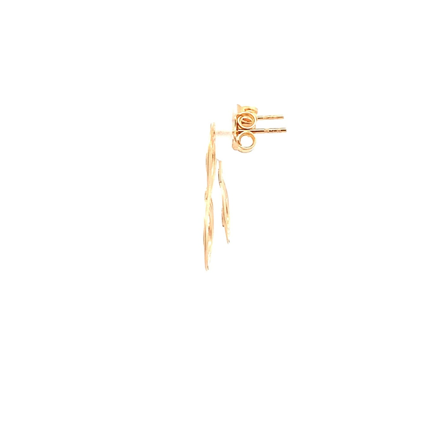 18K Gold Earrings Infinity Post White Yellow Gold 2.12 grams - Rafant