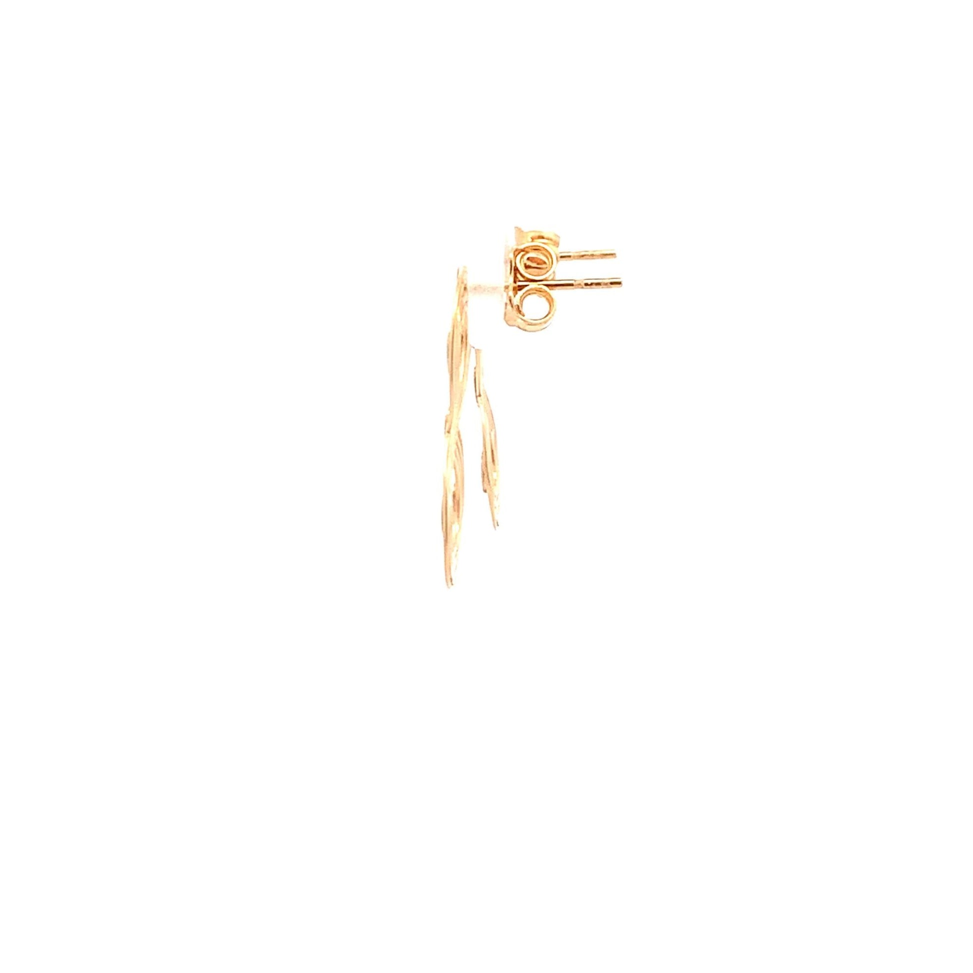 18K Gold Earrings Infinity Post White Yellow Gold 2.12 grams - Rafant
