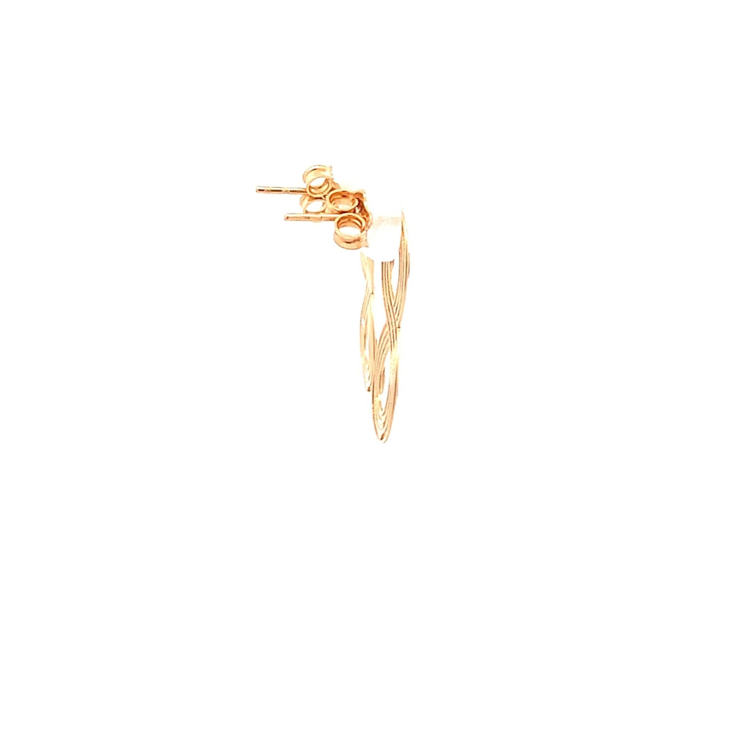 18K Gold Earrings Infinity Post White Yellow Gold 2.12 grams - Rafant