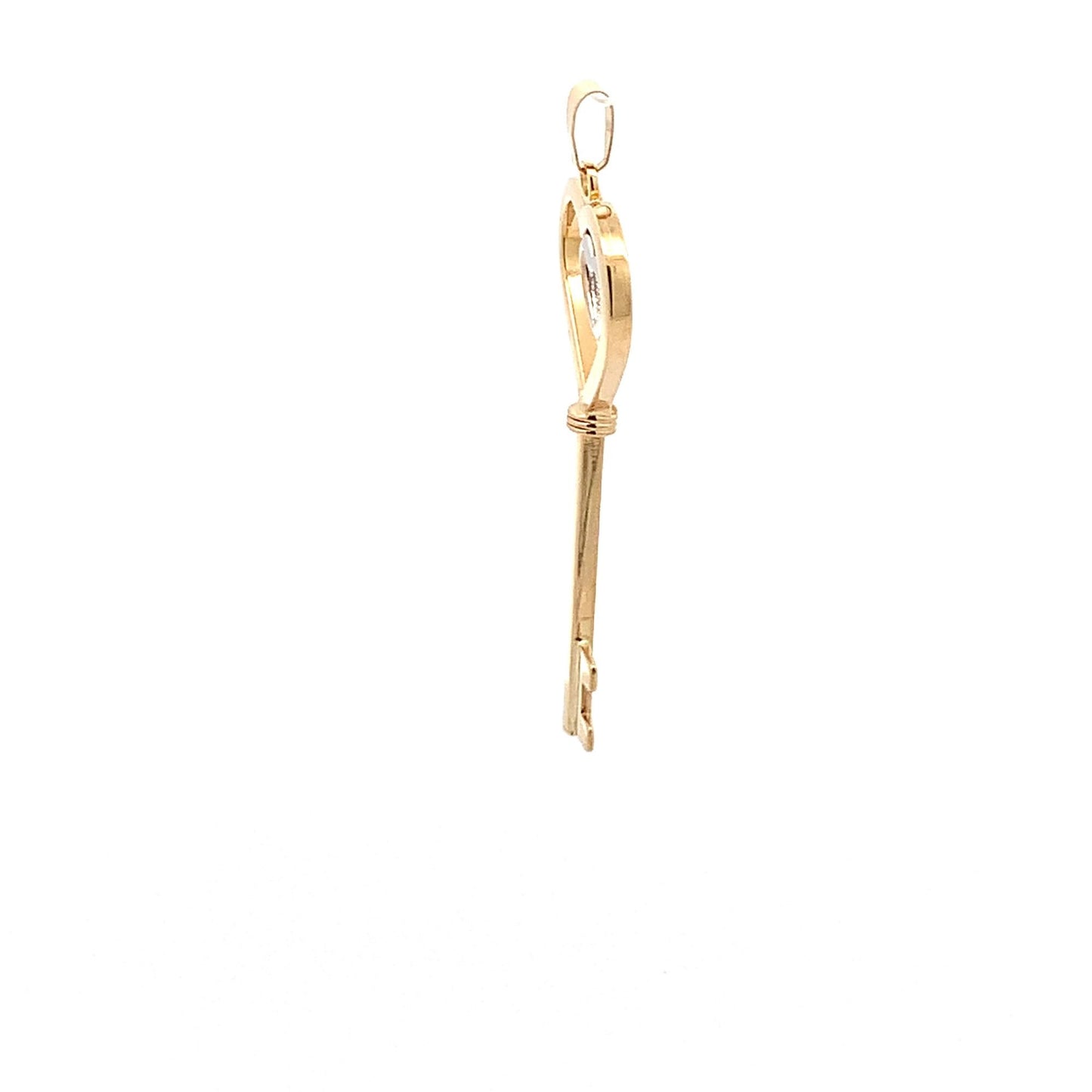 18K Yellow Gold Pendant Key Heart 1.59 grams - Rafant