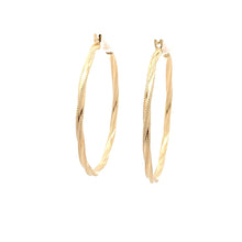 Load image into Gallery viewer, 18K Yellow Gold Earrings Hoops Large Spiral 1.75 grams - Rafant
