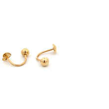 Load image into Gallery viewer, 18K Yellow Gold Earrings Ball Heart Screw 1.29 grams - Rafant
