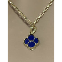 Load image into Gallery viewer, 18K Gold Necklace Chain 18 inches Lapis Lazuli Flower Pendant 2.75 grams - Rafant
