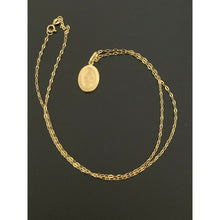 Load image into Gallery viewer, 18K Saudi Gold Necklace Chain 17.75&quot; with Mother Mary Pendant - Rafant
