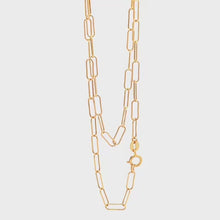 Load and play video in Gallery viewer, 18K Yellow Gold Necklace Chain Paperclip 16 inches 1.39 grams
