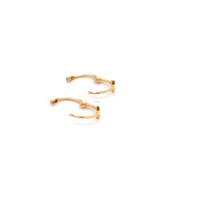 Load image into Gallery viewer, 18K Gold Earrings Huggie Very Tiny Hoops Star - Rafant
