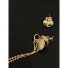 Load image into Gallery viewer, 18K Gold Necklace Chain 17.75 inches Round Circle Pendant with Earrings Set 1.81 grams - Rafant
