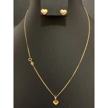 Load image into Gallery viewer, 18K Gold Necklace Chain 18 inches Heart Pendant with Earrings Set 1.41 grams - Rafant
