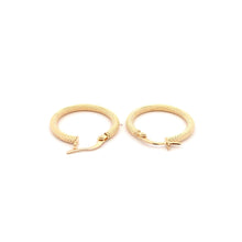 Load image into Gallery viewer, 18K Yellow Gold Earrings Hoops Small Textured 1.22 grams - Rafant
