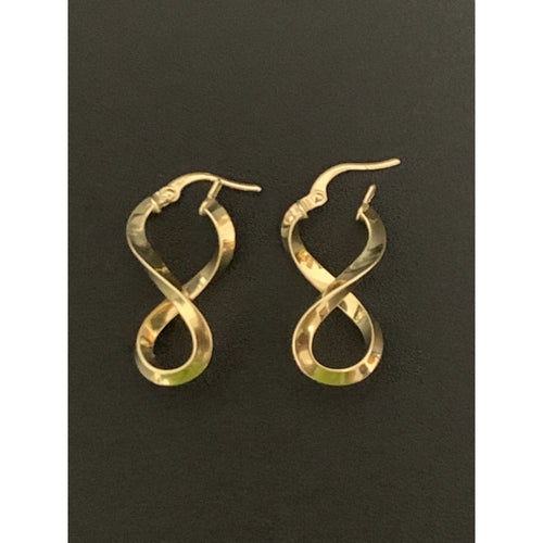 18K Gold Earrings Dangling Infinity 1.31 grams - Rafant