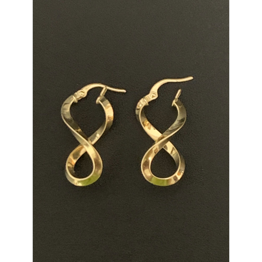 18K Gold Earrings Dangling Infinity 1.31 grams - Rafant