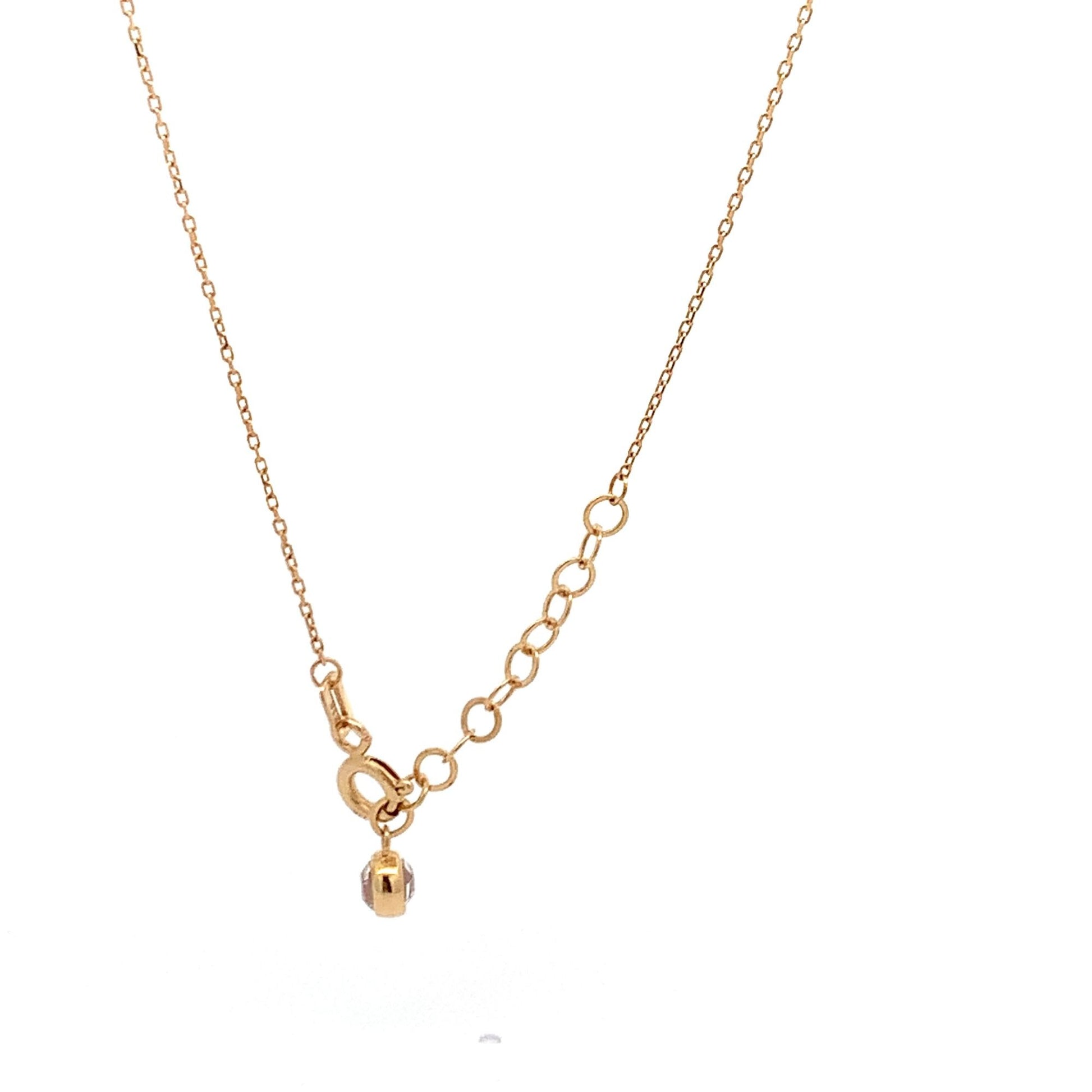 18K Yellow Gold Necklace Chain Pendant Pin 16.5 inches with one inch extension 2.31 grams - Rafant