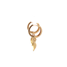 Load image into Gallery viewer, 18K Yellow Gold Earrings Huggie Dangling Heart 1.75 grams - Rafant
