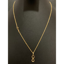 Load image into Gallery viewer, 18K Gold Necklace Twisted Chain 17.5 inches with Infinity Pendant 1.48 grams - Rafant
