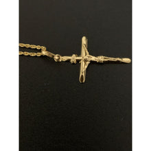 Load image into Gallery viewer, 18K Gold Necklace Chain 17.50 inches with Cross Pendant 1.57 grams - Rafant
