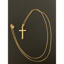 Load image into Gallery viewer, 18K Gold Necklace Chain Box 17.50 inches with Cross Pendant 1.91 grams - Rafant
