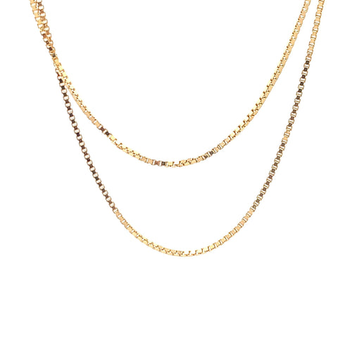 18K Gold Necklace Chain Box 20 inches Women Thin  3.23 grams - Rafant