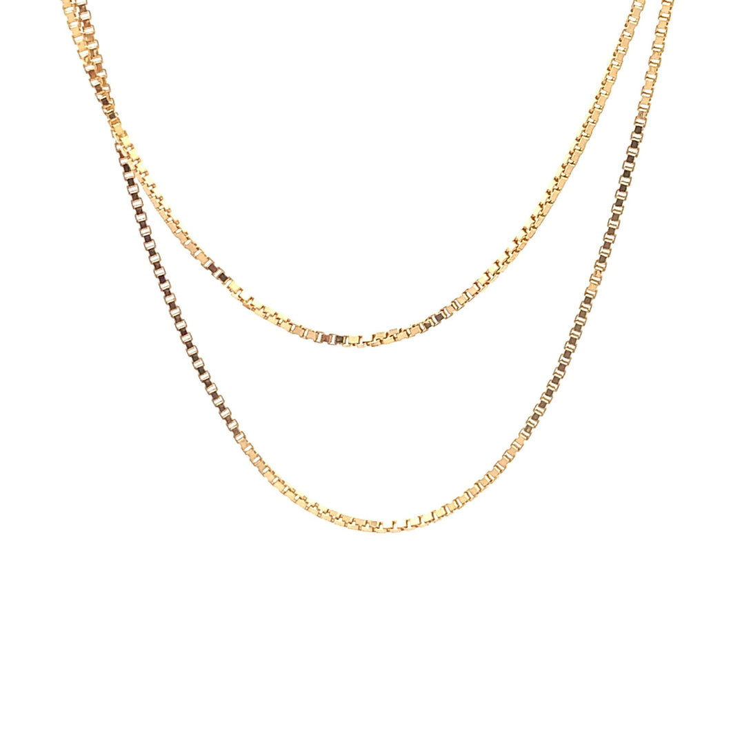 18K Gold Necklace Chain Box 20 inches Women Thin  3.23 grams - Rafant