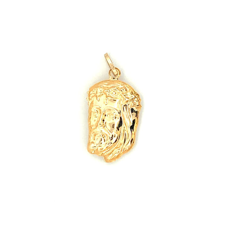 18K Yellow Gold Pendant Face of Jesus Christ - Rafant