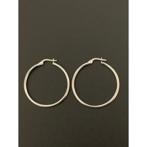 18K Gold Earrings Hoops Loops 1.78 grams White Gold - Rafant