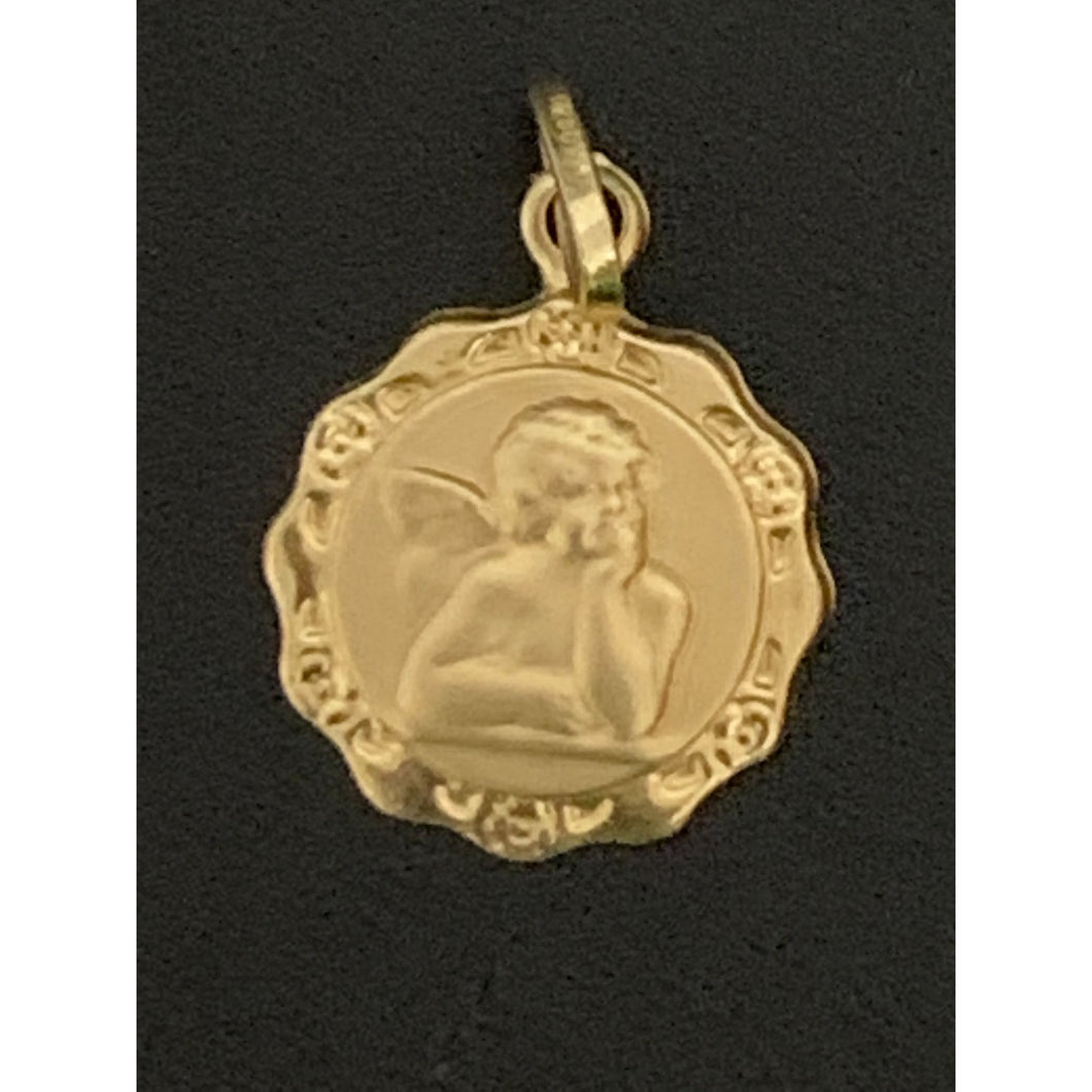 18K Gold Pendant Angel Small 0.77 grams - Rafant